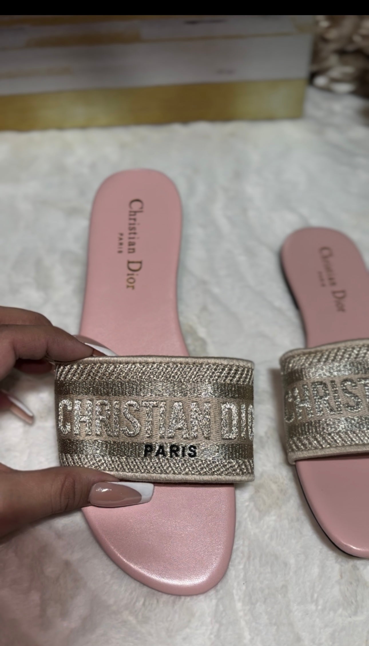 Pink cream sandal